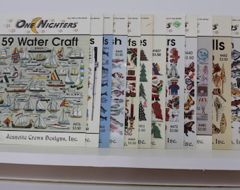 Vintage Jeanette Crews Designs One Nighters Cross Stitch Patterns Pre-Owned (FREE SHIPPING)