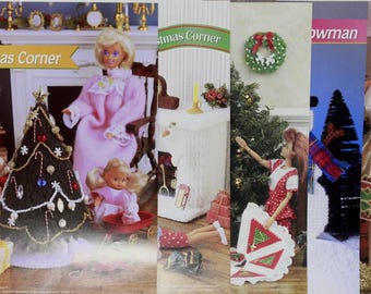 Vintage Annie's Fashion Doll Crochet Club - Christmas Tree and Accessories Set of 5 Patterns Pre-Owned (FREE SHIPPING)