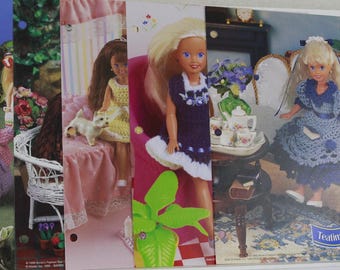 Vintage Annie's Fashion Doll Crochet Club - for 7 1/2", 9 1/2", and 11 1/2" dolls Set of 5 Patterns Pre-Owned (FREE SHIPPING)