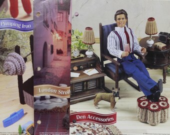 Vintage Annie's Fashion Doll Crochet Club - 11 1/2" boy doll Set of 3 Patterns Pre-Owned (FREE SHIPPING)
