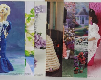 Vintage Annie's Fashion Doll Crochet Club - gowns, pajamas, exercise, dresses Set of 8 Patterns Pre-Owned (FREE SHIPPING)