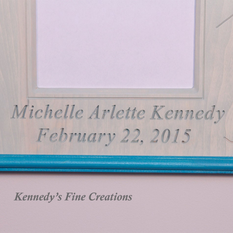 Personalized Religious Engraved Stained Wood Picture Double Frame (8X10)