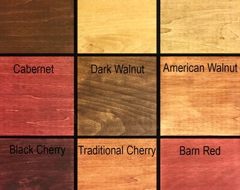 Stain chart reference for our products - DO NOT PURCHASE