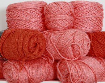 Vintage Red Heart Sparkling Coral and Rust Yarn (FREE SHIPPING)