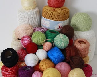 Bundle Cotton Crochet Threads, Assorted Sizes and Colors (FREE SHIPPING)