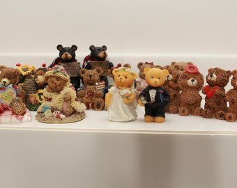 Vintage Resin Bear Sets - Bees, Bride, Groom, Mom, Dad, Boy, Girl, Love (FREE SHIPPING)