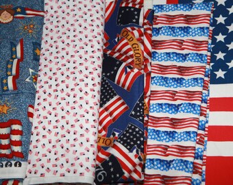 Vintage 4th of July Fabric Set with Assorted Patterns and Lengths (FREE SHIPPING)