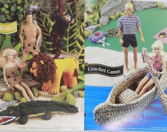 Vintage Annie's Fashion Doll Crochet Club - 11 1/2" boy and girl dolls Set of 2 Patterns Pre-Owned (FREE SHIPPING)