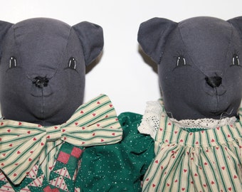 Vintage Handmade Bears with Outfits (FREE SHIPPING)