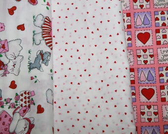 Vintage Valentine Fabric with Assorted Patterns and Lengths (FREE SHIPPING)