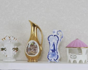 Vintage Curiosities: Miniature Pitchers, Candle Holder and more some items from France and Austria Set of 4 (FREE SHIPPING)