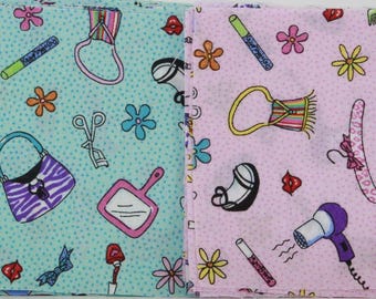 Vintage Pastel Girl Designs Quilting with 10 Squares 4" by 4" each (FREE SHIPPING)