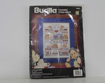 Vintage Bucilla I Love You More Counted Cross Stitch Pattern Kit - New (FREE SHIPPING)