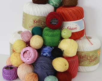 Bundle Cotton Crochet Threads, Assorted Sizes and Colors (FREE SHIPPING)