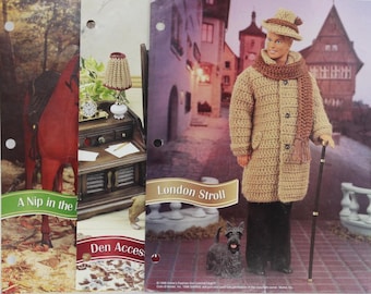 Vintage Annie's Fashion Doll Crochet Club - 11 1/2" boy doll Set of 3 Patterns Pre-Owned (FREE SHIPPING)
