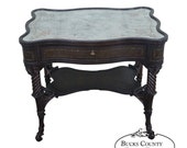 John Richard European Crossroads Eglomise Mirrored Top 1 Drawer Occasional Table