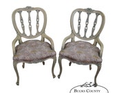 Vintage French Louis XV Hollywood Regency Style Painted Chairs
