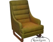 Adrian Pearsall Craft Associates Mid Century Modern Green High Back Lounge Chair