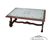 Quality Eglomise Mirrored Top Walnut Coffee Table