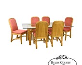Braxton Culler Wicker Glass Top Table 6 Chairs Dining Set