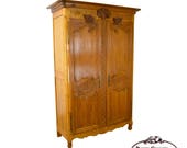 Antique 18th Century French Louis XV Style Large Armoire Cabinet
