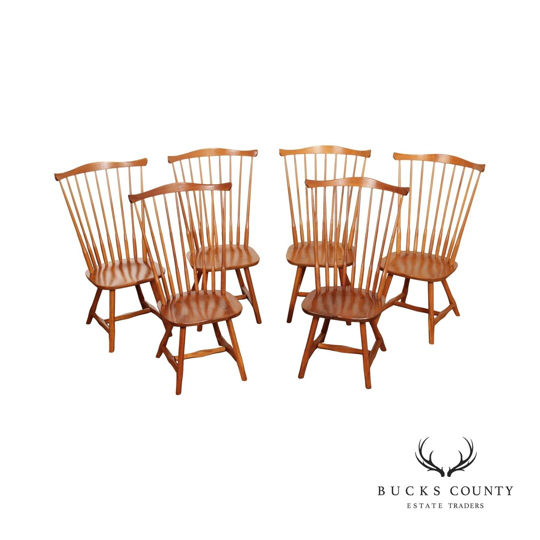 Hunt Country Furniture Set of Six Cherry Windsor Combback Etsy