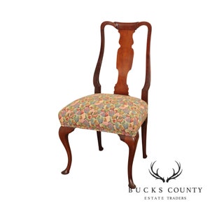 Queen Anne Style Custom Quality Antique Mahogany Side Chair