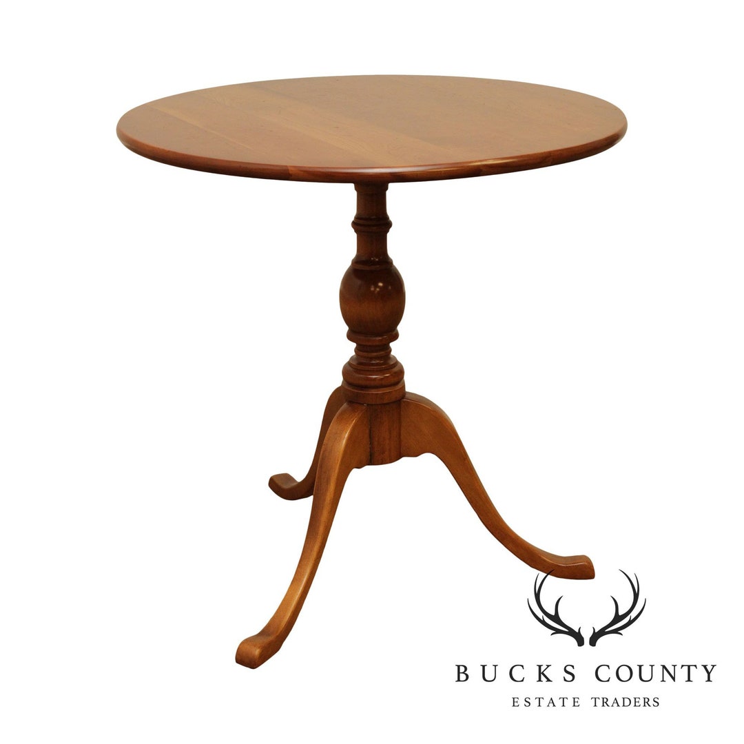 Stickley Cherry Valley Vintage Round Pedestal Side Table Etsy
