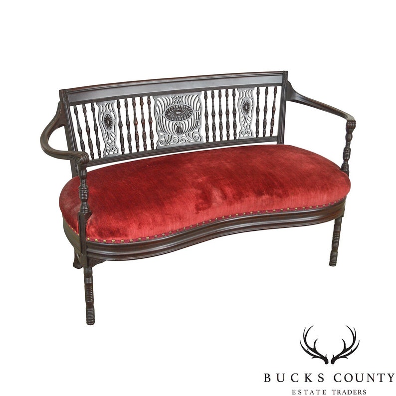 Art Nouveau Fine Quality Mahogany Settee Etsy