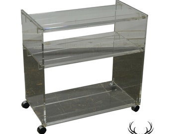 Mid Century Modern Lucite 3 Tier Serving Cart