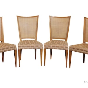 Mid Century Modern Set 4 Cane Back Dining Chairs