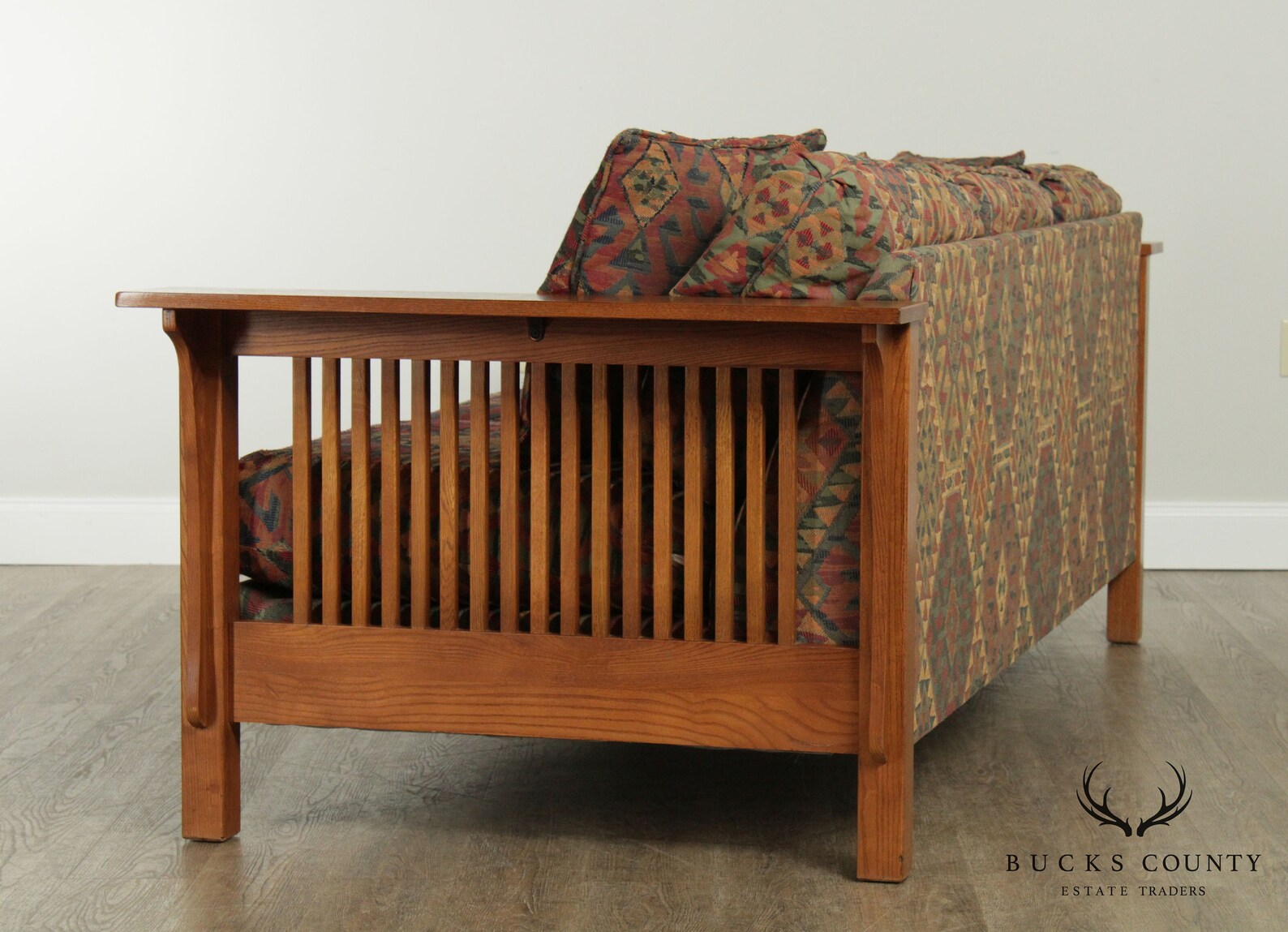 Bassett Mission Style Oak Spindle Sofa | Etsy