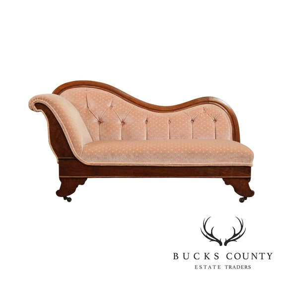 Antique 19th Century Victorian Walnut Childs Chaise Lounge Etsy