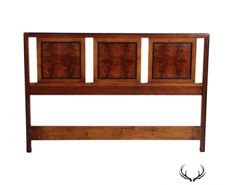 National Mt. Airy Vintage Mahogany Campaign Style Panel Queen Size Headboard