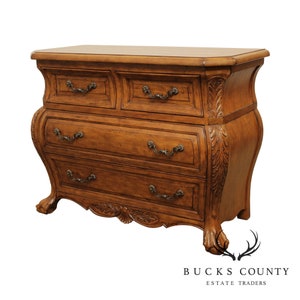 Theodore Alexander Mahogany and Poplar Burl Serpentine Bombe/' Chest French Louis XV