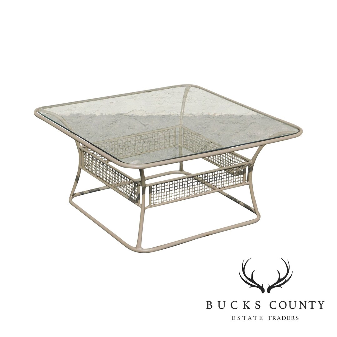 Woodard Sculptura Glass Top Patio Coffee Table Etsy