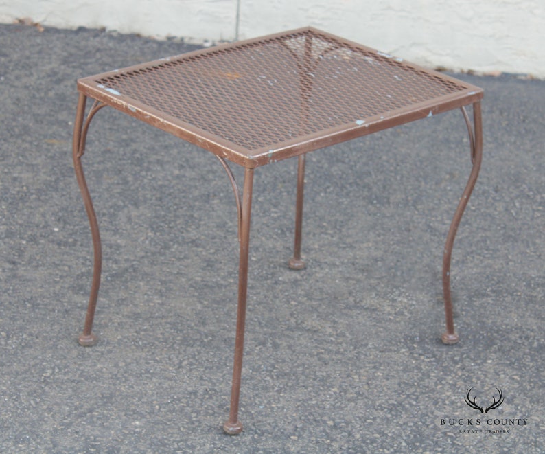 Vintage Mid Century Wrought Iron Set Garden Nesting Tables Etsy