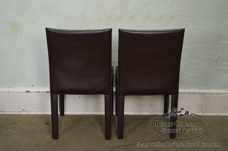 Maria Yee Set of 12 Brown Leather Dining Chairs | Etsy