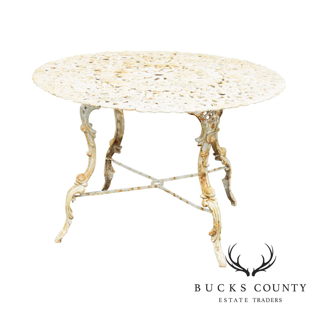 Victorian Style Vintage Cast Iron Round Garden Dining Table Etsy