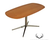 Knoll Oval Walnut and Chrome Table