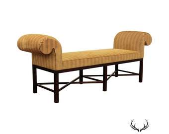 Baker Chippendale Custom Upholstered Long Window Bench (B)