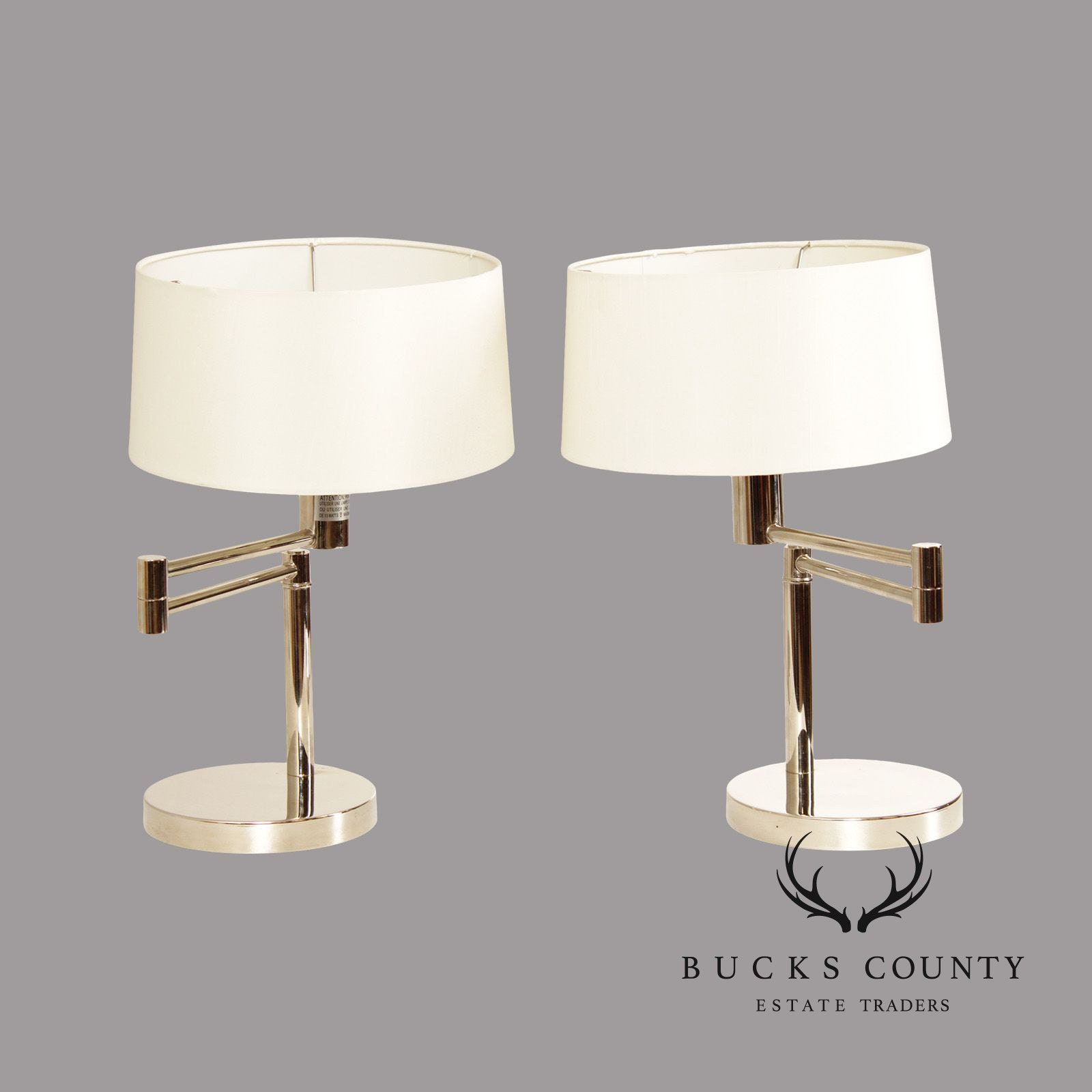 Ralph Lauren Modern Pair of Chrome Swing Arm Table Lamps Etsy