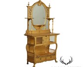 Antique Victorian Giltwood Curio Etagere Cabinet