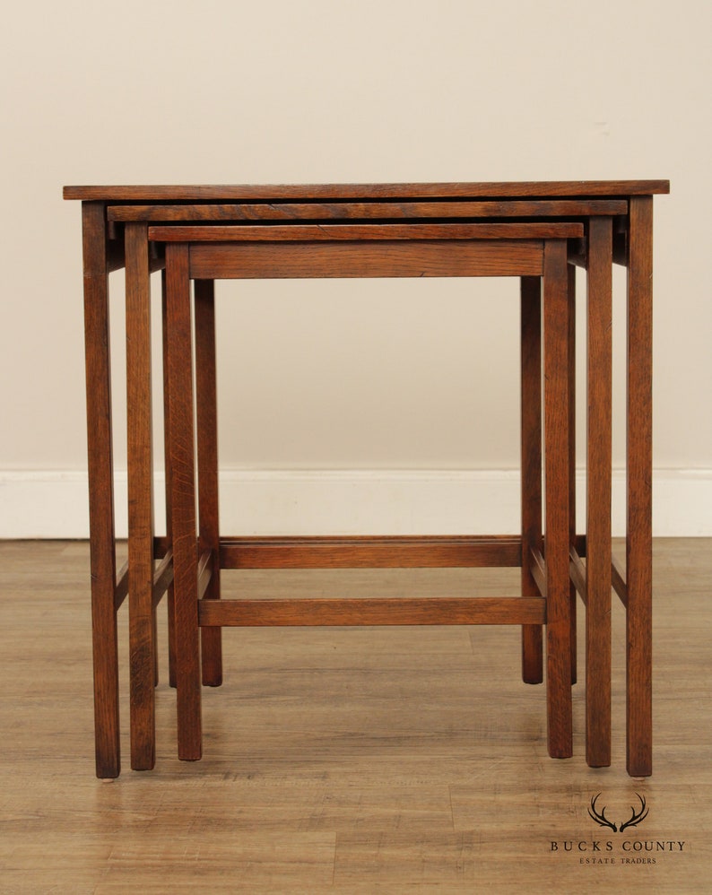 Stickley Mission Collection Set of Three Oak Ellis Nesting Etsy