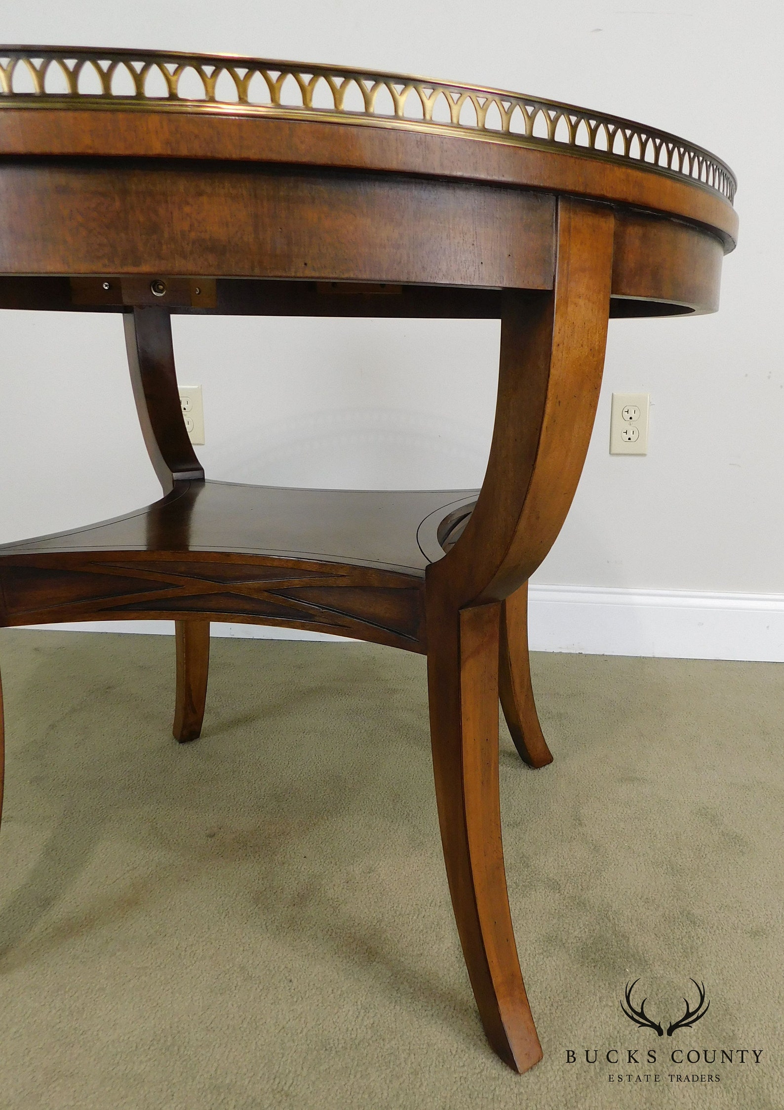 Henredon Regency Style Flame Mahogany Round Center Lamp Table Etsy
