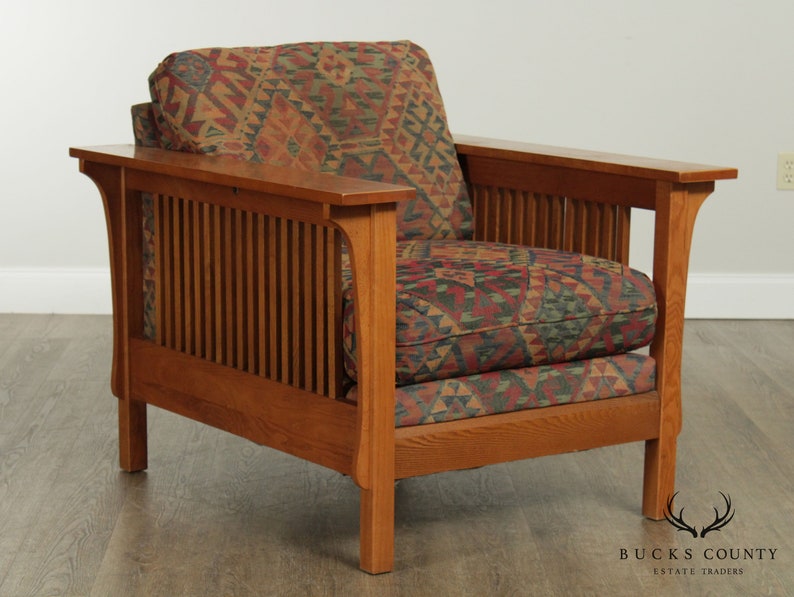 Bassett Mission Style Oak Spindle Armchair Etsy