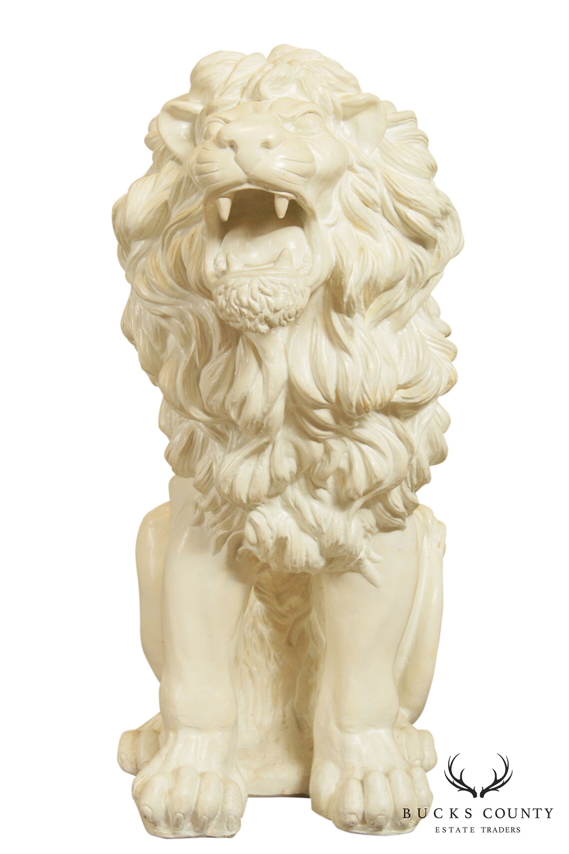 Vintage Cast Plaster Lion Statue Etsy