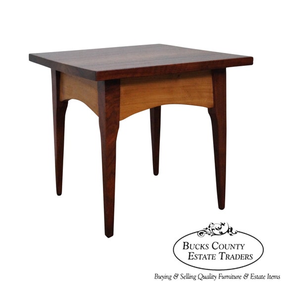 Studio Hand Crafted Solid Walnut Small Splayed Leg Side Table Etsy