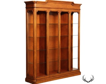 Francesco Molon Louis Philippe Style Cherry Illuminated Bookcase Etagere