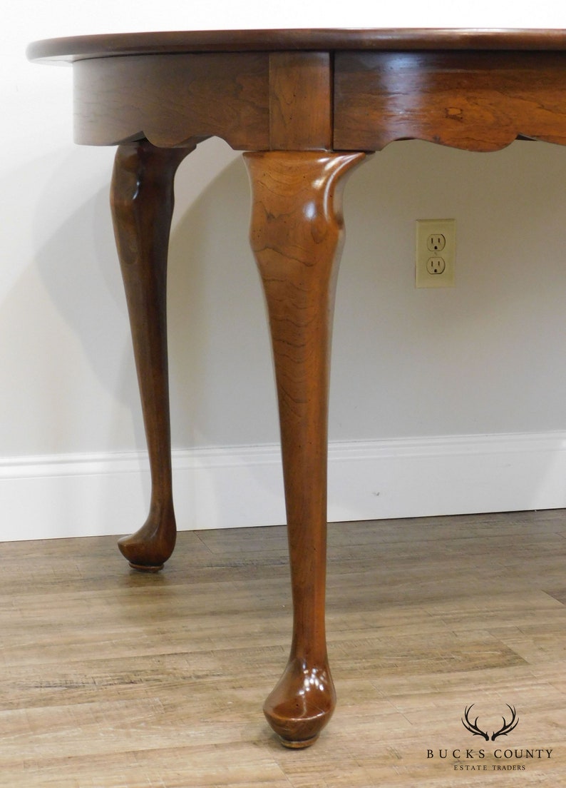 Traditional Solid Cherry Oval Queen Anne Dining Table With Etsy